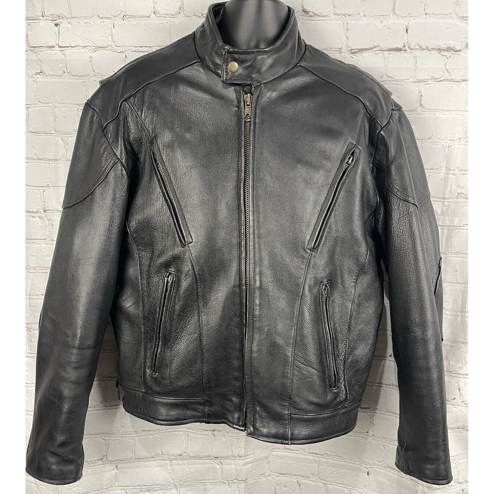 UNIK Heavy Duty Genuine Leather Jacket with Removable Liner 8 pockets Size 46